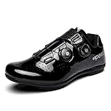 PAMRAY Herren Damen Fahrradschuhe MTB Schuhe Radsportschuhe SPD SPD-SL Radschuhe Schwarz 39 EU