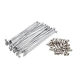 sourcing map 36stk. Motorrad Speichen Nippel Silberton 4mm Gewinde Durchmesser 170mm Länge DE de