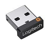 Logitech Unifying USB-Empfänger, Kabellose 2.4 GHz Verbindung, Kompatibel mit Logitech Unifying Mäusen und Tastaturen, Verbindet bis zu 6 Geräte Gleichzeitig, PC/Mac - Schwarz