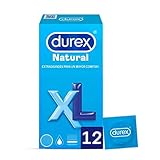 Durex NATURAL XL UDS Kondome, Transparent, 12 stück