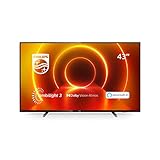Philips Ambilight 43PUS7805/12 Fernseher 108 cm (43 Zoll) LED TV (4K UHD, P5 Engine, Dolby Vision, Dolby Atmos, HDR 10+, Alexa Sprachsteuerung, Saphi Smart TV, HDMI) Grau/Silber [Modelljahr 2020]