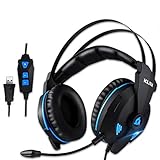 KLIM IMPACT V2 - Gaming Headset und Mikro USB - 7.1 Surround-Sound + Isolation - Hochqualitativer Klang + PS5 Headset mit Klangvolle Bässe - Für PC, PlayStation, Videospiele - Neue 2021 Version
