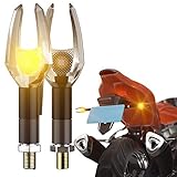 CCAUTOVIE 2 Stk Motorrad Blinker LED E geprüft LED Blinker Motorrad Licht Biegbare Schraube Universal