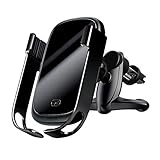 Baseus Rock-solid Infrarot Sensor Handy Halterung für Auto Lüftung Kabelloses Autoladegerät 10W Qi Charge Compatible with Samsung S10 S9 Note 9, 7.5W für iPhone 11 Pro X XS 8 Plus Huawei