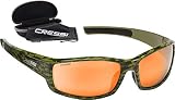 Cressi Unisex – Erwachsene Hunter Sunglasses Sport Sonnenbrille, Grün Camouflage/Verspiegelte Linsen Orange, One Size