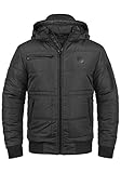 Blend Boris Herren Winter Jacke Steppjacke Winterjacke gefüttert mit Stehkragen und Abnehmbarer Gefütterter Kapuze, Größe:XXL, Farbe:Black (70155)