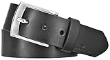TOM TAILOR Herren Leder Gürtel Schwarz 40mm (100 cm)