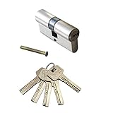 Profi 80mm (40/40) Zylinderschloss | Schliesszylinder | Türschloss | Haustürschloss | Einbauschloss inkl. 5x Bohrmuldenschlüssel