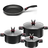 BALLARINI Click & Cook Kochset 4-TLG. - Topfset 3-TLG + Pfanne 28cm Camping Campingset Töpfe Topf Set