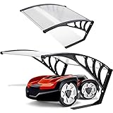 KESSER® Mähroboter Garage Dach Carport Überdachung für Mähroboter Rasenmäher Rasenroboter Automower Garten Witterungsbeständig Mährobotergarage inkl. Montagematerial, Maße 82x103x47cm, Transparent