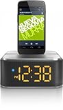 Philips AS130 Dockingsystem für Android mit Micro-USB (Bluetooth, Uhr, Wecker-, Internetradio-App) Grau/Silber