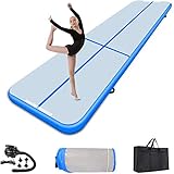Turnmatte Aufblasbar Airtrack Fitness-Matte Gymnastikmatte 3/4/5/6m Yogamatte, Tumbling Matten, Trainingsmatte Sportmatte Yoga, Turn- & Fitness (Blue, 5X1X0.1M)