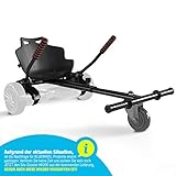 Bluewheel Sitzscooter HK200 Kart Sitz Erweiterung für 6, 5-10 Zoll Self Balance Scooter,Hover, E-Kart, Kart,Elektro Go-Kart, Sitzaufsatz, Schalensitz & Umbausatz,anpassbarer Stahl-Rahmen