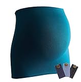 Mamaband Schwangerschaft Bauchband für die Babykugel + 3erPack Jeanserweiterung – Rückenwärmer und Shirtverlängerung für Schwangere – Elastische Umstandsmode Petrol 38-42