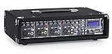 Pronomic PM42U MKII MP3 4-Kanal Powermischer - Mischpult mit Verstärker und integriertem USB/SD MP3-Player - 2x 100 Watt - Mic/Line/Instrument-Input - Powermixer mit 3-Band Graphic Equalizer