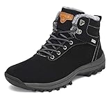 Pastaza Warme Winterschuhe Herren Gefüttert Wanderschuhe Damen Wasserdicht Winterstiefel Outdoor Winter Boots rutschfest Schneestiefel Schwarz, 38