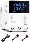 Labornetzgerät, Eventek 0-32V 0-10,2A DC Regelbar Netzgerät Stabilisiert Digitalanzeige Labornetzteil Netzteil Strommessgeräte (3010DF)