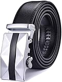 X XHtang Herren Ratsche Gürtel mit echtem Leder, Schiebegürtel für Männer 3,5 cm breit - - 30/36W US