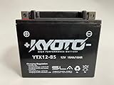 Motorradbatterie Kyoto SLA AGM YTX12-BS Einsatzbereit - kompatibel mit Honda FL350R Odyssey 350 1985