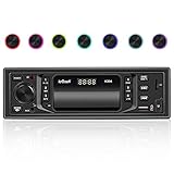 ieGeek Autoradio Bluetooth Freisprecheinrichtung, 7 LED-Farben, Universal 1 Din Autoradio 60W X 4, RDS / MP3 / FM/AM/SD/AUX/USB
