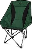 normani XXL Campingsessel Camping-Comfort-Freizeitstuhl gepolsterter Faltstuhl Moon-Chair mit Tragetasche in unterschiedlichen Farben - bis 150 Kg belastbar Farbe Grün