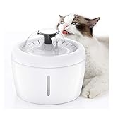 isYoung Katzen Trinkbrunnen, 2.5L Wasserspender für Katzen mit Wasserstand Fenster, Katzen Blumen Art Wasserschüssel für Haustiere