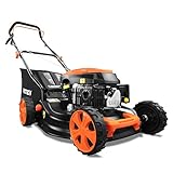 FUXTEC Benzin Rasenmäher FX-RM4646ECO getestet mit Note 1,4 in der HeimwerkerPraxis Motor mit Easy Clean 3in1 Motormäher Schnittbreite 46cm-50L Grasfangkorb