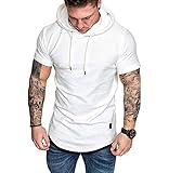 Tomatoa Sommer T-Shirt Männer Kurzarm Shirt Herren Kurzarmshirt Slim Fit Casual Oversize Tops Freizeit Hemd Sweatshirt Hoodie M - 3XL