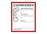 Aufkleber Auto Zahnriemen gewechselt Service Wechsel Kundendienst Wartung Auto KFZ Waschstrassenfest und Witterungsbeständig (1)