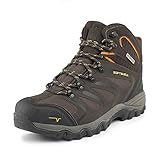 NORTIV 8 Herren Wasserdicht Wanderstiefel Mid Trekking Wanderschuhe Braun Schwarz Bräunen 160448_M Größe 44 EU