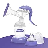 Lansinoh Handmilchpumpe - sanftes und effektives Abpumpen, 50552, Lila / Transparent