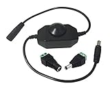 (DC 12V-24V 6A) PWM Dimmer LED Schalter Dimmbare LED Strip Controller In-line Dimmschalter Drehdimmer Schnurdimmer Regler Stufenlos Dimmen Kontrolleur für LED Streifen und andere LED Beleuchtung