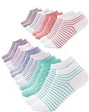 FOOTNOTE I 10 Paar I Sneaker Socken Ohne Gummi Ohne Naht Damen Herren Unisex Bunt Pastell Gepunktet Gestreift in 35 36 37 38
