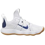 Nike Damen React Hyperset Volleyballschuhe, Weiß (Weiß/Blau Void-gum Hellbraun), 38.5 EU