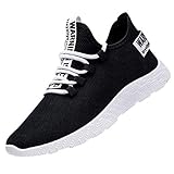 Reasoncool Herren Sneaker Fitness Ultra-Light Laufschuhe Atmungsaktiv Running Schuhe Neuen Bequem Straßenlaufschuhe Tourist Schuhe Leisure Sports Schuhe Weben(Schwarz,41)