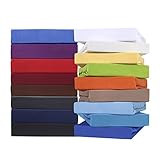 leevitex Comfort Topper SPANNBETTLAKEN | Spannbetttuch | BETTLAKEN | 100% Mako-Jersey-Baumwolle | ÖKO-TEX | 170g/m² | 90 x 200 - 100 x 220 | Grau | 18 cm Steg