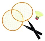 Idena 7408408 - Federball Set Junior mit 2 Schlägern und einem Ball, Ballspiel für Kinder und Erwachsene, ideal im Sommer für Garten, Park oder Strand