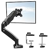 Amazon Brand – Eono Monitor Halterung Einarm, Monitorhalterung mit ergonomischer Befestigung, Monitor Arm aus Gasdruckfeder, Tischhalterung für Monitore, Bildschirme bis zu 27 Zoll, PL03