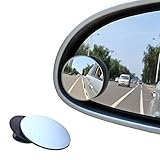 BEEWAY Auto Toter Winkelspiegel, 2 Stücke Totwinkel Spiege Winkel rund 360°rahmenlos, Konvex Rückspiegel HD Einstellbar, Verstellbar selbstklebend
