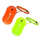 Yundxi 2pcs Aufblasbare Schwimmboje Swim Boje Schwimmen Sicherheits Floss Trockene Tasche für Openwater Schwimmer, Kayakers, Schnorcheln, Training und Triathleten