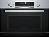Bosch COA565GS0 Serie 6 Einbau-Mikrowelle mit Dampfgarfunktion / 1000 W / 36 L / Edelstahl / Klapptür / Versenkknebel / 15 voreingestellte Automatikprogramme / Grill-Funktion