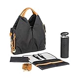 LÄSSIG Baby Wickeltasche nachhaltig inkl. Wickelzubehör nachhaltig produziert/Green Label Neckline Bag, jeansschwarz