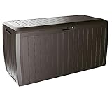 Deuba Auflagenbox Board Plus Rollen Griffe 100 kg belastbar Smart Click System Truhe Gartenbox Kissenbox Braun