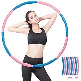Hula Reifen Erwachsene Kinder 6-15, Reifen Fitness Einstellbar zur Massage, Einstellbar Breit 75–95cm Beschwerter Fitness Hoop Für Sport (1.2Kg)