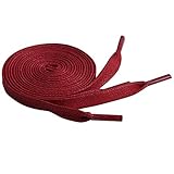 ZYVoyage Schnürsenkel, 1 Paar flache Schnürsenkel aus 100% Baumwolle,Flach-senkel,gewachst, Wasserdichtl, 9 Farben,9 mm breit, Längen 70-150 cm (120cm, Weinrot)