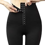 Damen Leggings mit hoher Taille, Shapewear Compression Slimming Leggings, Bauch Hüften und Oberschenkelkontrolle Fitness Sports Shaper Pants, nahtloses Korsett, Slim Sexy (Black,M)