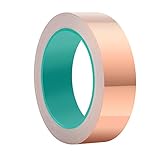 ASIV 30 mm X 20 m Kupferfolie Klebeband, Selbstklebend Abschirmband, beidseitig leitende Kupferband Copper Foil Tape für Gitarre, EMI Abschirmung, Erdung und Löten