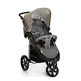 Hauck Dreirad Buggy Viper SLX / Belastbar bis 25 kg / für Kinder und Babys ab Geburt / Liege Position / Höhenverstellbar / Sonnen Verdeck / Klein Faltbar / XL Korb / Grau