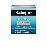 Neutrogena Hydro Boost Nacht Creme, feuchtigkeitsspendende Nachtpflege Gesichtscreme mit Hyaluronsäure, pflanzlicher Trehalose und selbstglättendem Gel (1 x 50 ml)