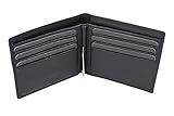 LEAS Dollar Clip mit RFID Schutz Geldscheinklammer Geldklammer Money Clip extra dünn Echt-Leder, Portmonee mit Geschenk Box, schwarz
